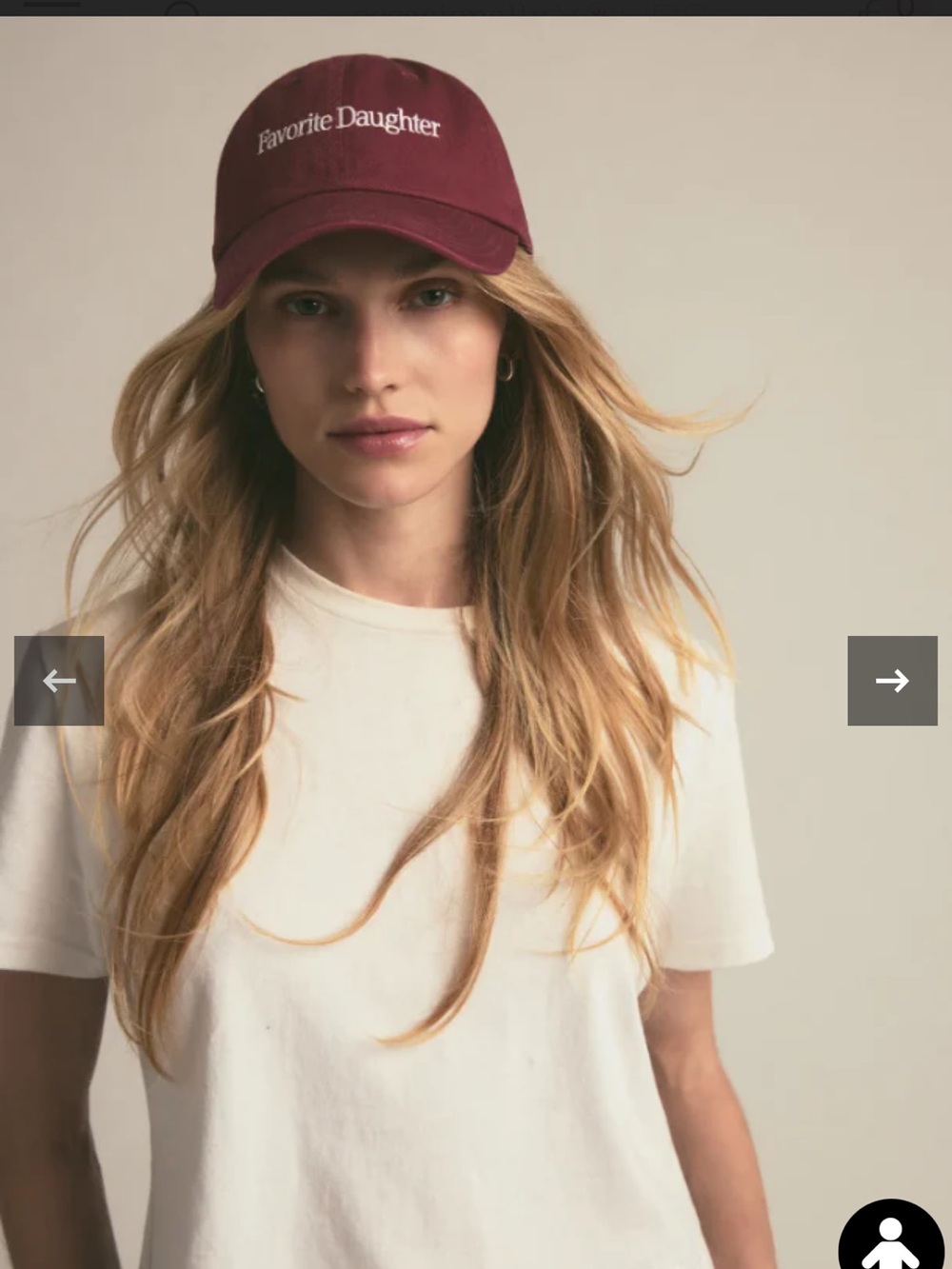 Favorite Daughter Burgundy (sangria nights) Baseball Cap with White Embroidery - Picture 3 of 4